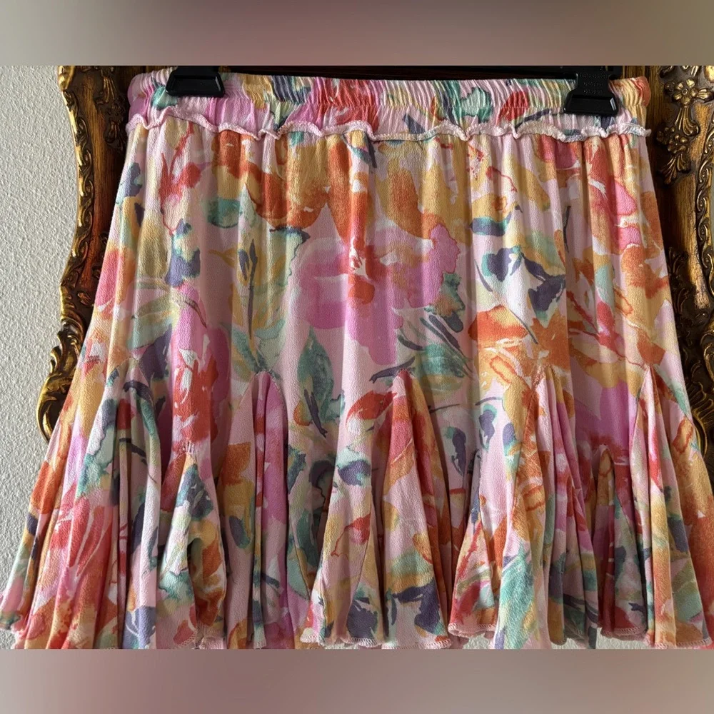 Vici Multicolor Floral Skater Skirt